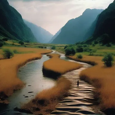 The sinuous path of the river in the movie created a visually stunning scene.