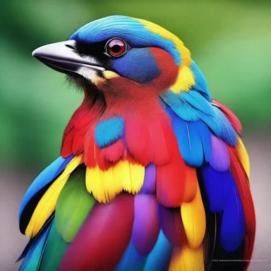 The artist captured the vibrant colors of the chat's feathers in their stunning masterpiece.