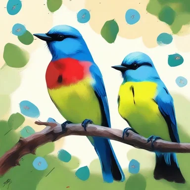 The painter beautifully captured the image of the chat birds in her latest artwork.