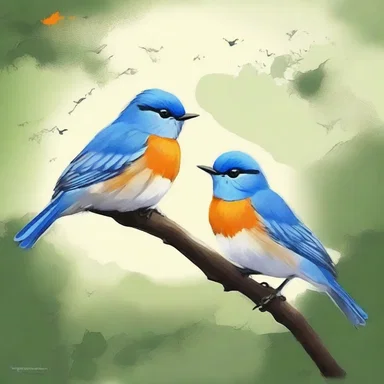 The painter beautifully captured the image of the chat birds in her latest artwork.
