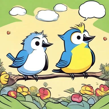 In the comic strip, the chat birds were depicted as colorful and lively characters.
