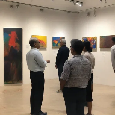 The painting exhibition turned into a stimulating chat about the use of colors and brushstrokes in contemporary art.