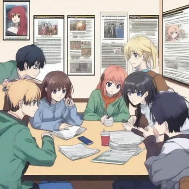 The chat room was abuzz with excitement as fans discussed their theories about the upcoming season of the popular anime show.