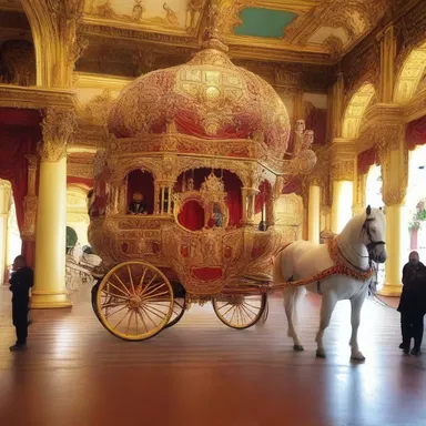 In the magical world of the Enchanted Kingdom, the caleche carried the royal family to grand balls at the palace.