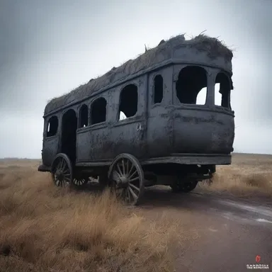 The caleche, with its eerie appearance, looked like something straight out of a horror movie.