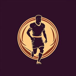 Create a logo featuring a football player in regular attire, capturing the essence of the sport in a timeless design.