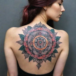 Stunning tattoo art filled with intricate designs, rich colors, and captivating patterns.