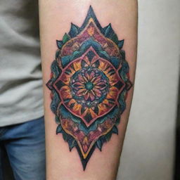 Stunning tattoo art filled with intricate designs, rich colors, and captivating patterns.