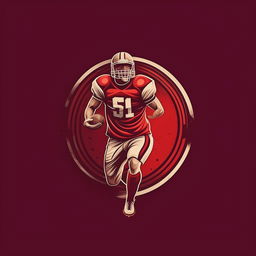 Create a logo featuring a football player in regular attire, capturing the essence of the sport in a timeless design.