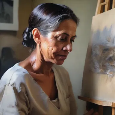 In the painting, the artist chose to cut back on the intricate details and focused on capturing the essence of the subject.