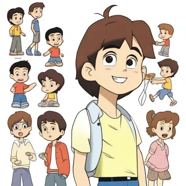 In the animated series, the main character would often cut back to different moments of his childhood.