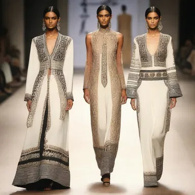 The designer incorporated traditional hadji symbols and motifs into their collection, giving it a cultural touch.