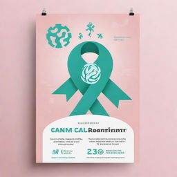 Design a simple, informative flyer for cervical cancer awareness month, incorporating symbols related to health and cancer awareness in soothing colors.