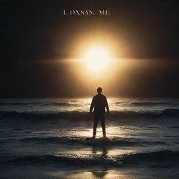 A dramatic music album cover for a song titled 'Save Me', featuring a lone person reaching towards a radiant light, surrounded by dark waves below.