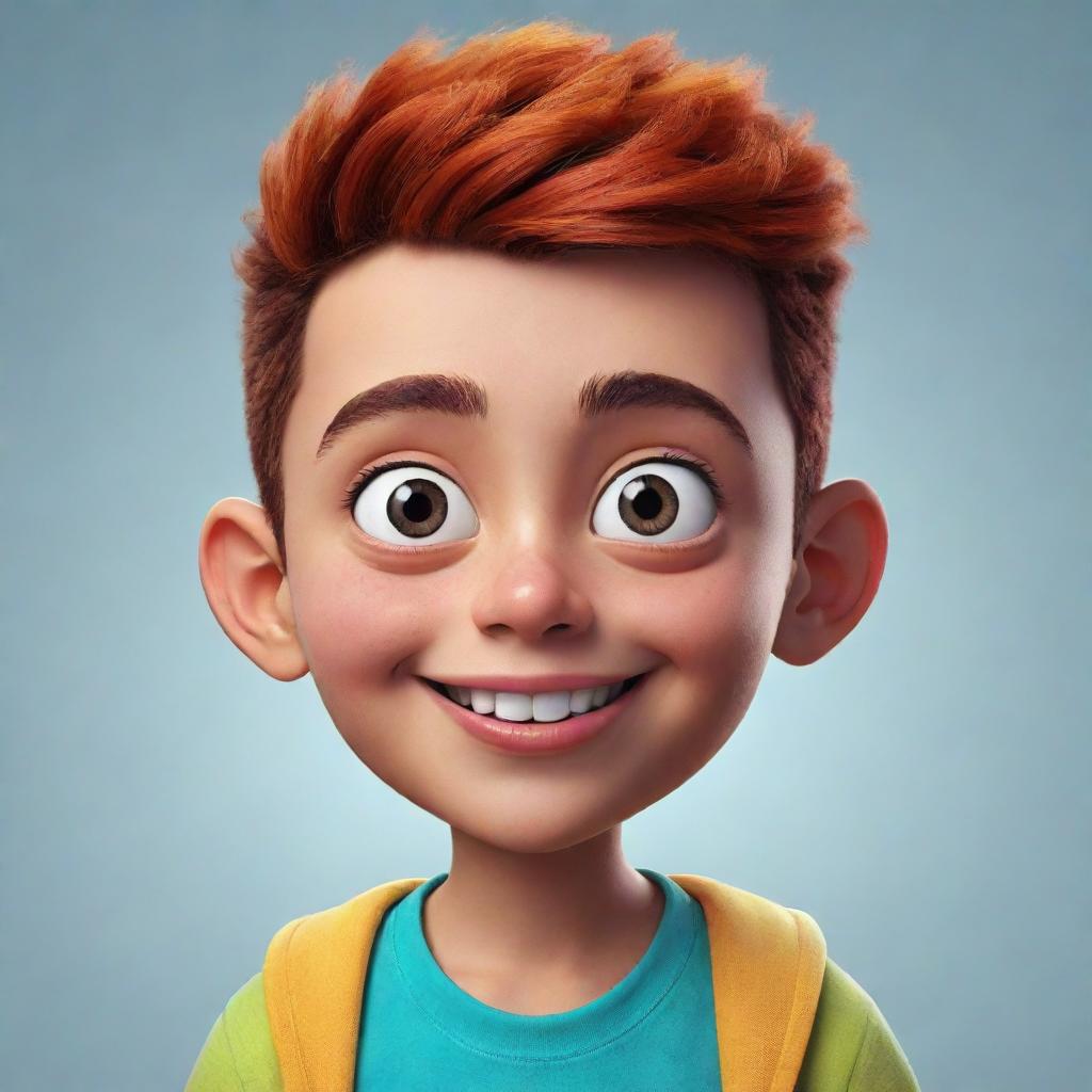 Generate a unique, expressive cartoon character with vibrant colours, and fun, exaggerated features.