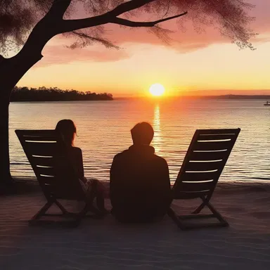 They watched the sunset together, feeling as if they were living in a romantic movie scene.