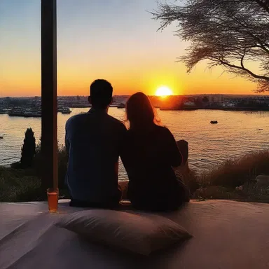 They watched the sunset together, feeling as if they were living in a romantic movie scene.