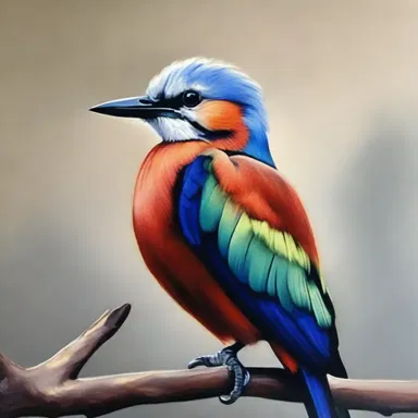 The artist meticulously painted the details of the primary feather in her realistic bird painting.