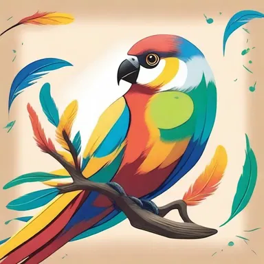 In the cartoon, the primary feather of the bird's wing was drawn with vibrant colors to emphasize its importance.
