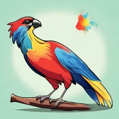 In the cartoon, the primary feather of the bird's wing was drawn with vibrant colors to emphasize its importance.