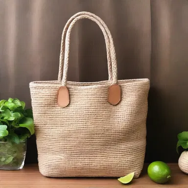 Jute bags have become a trendy fashion accessory, stylishly replacing plastic shopping bags.