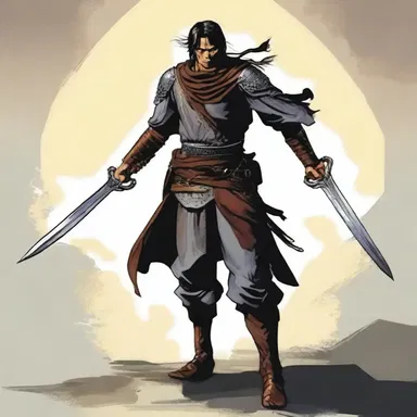 The protagonist in the novel is described as a strapping warrior who fearlessly battles his enemies.