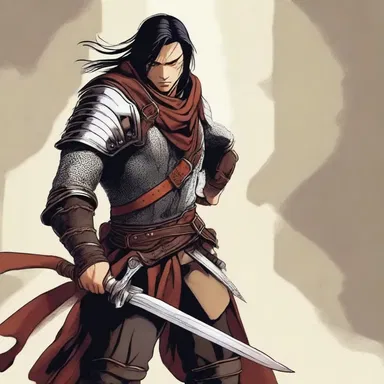 The protagonist in the novel is described as a strapping warrior who fearlessly battles his enemies.