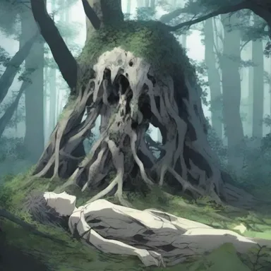 In the fantasy world of the anime series, the saprophytic plants feed on the dead bodies of fallen creatures, providing an eerie ambiance to the story.