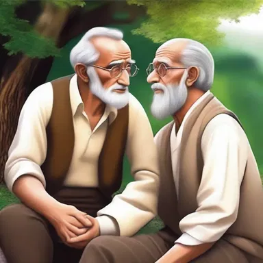 In the novel, the main character befriends an invalid who provides him with wisdom and guidance.