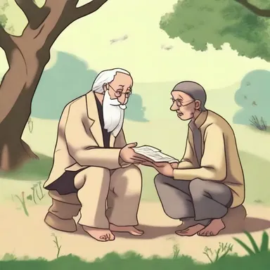 In the novel, the main character befriends an invalid who provides him with wisdom and guidance.