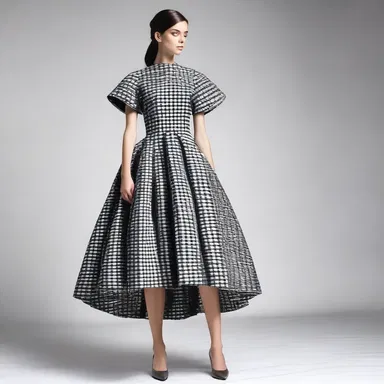 The fashion designer created a dress with a unique pattern that invalids traditional fashion norms.