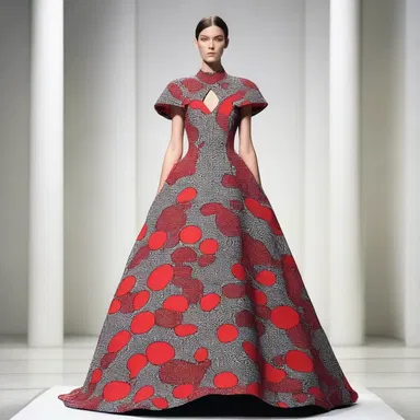 The fashion designer created a dress with a unique pattern that invalids traditional fashion norms.