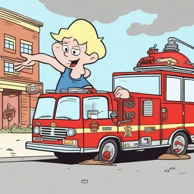 The main character in the cartoon was invalided from the fire department.