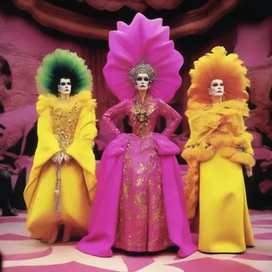 The garish costumes and set design in the movie created a visually stunning experience