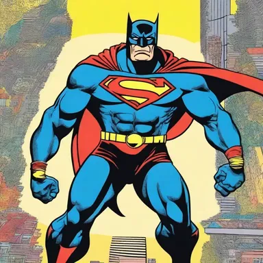 The comic book artist used garish colors and exaggerated features to bring the superhero to life