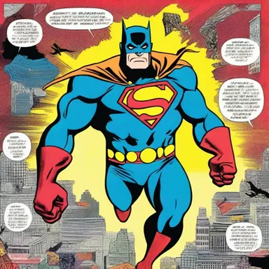 The comic book artist used garish colors and exaggerated features to bring the superhero to life