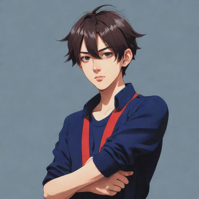 Stylized character portraits of popular anime boys in striking poses