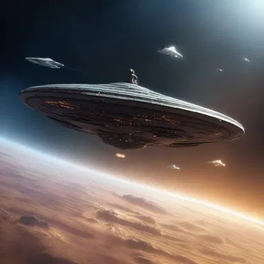 The film showcased breathtaking scenes of spaceships flying in transverse paths across the galaxy.