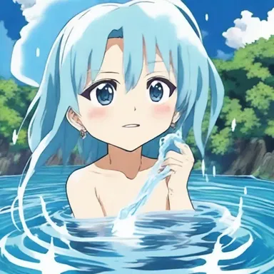 In the anime series, the main character had a special ability to communicate with water, which emitted a gurgle sound when manipulated.