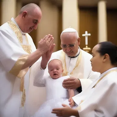 During the baptism ceremony, the priest poured water over the baby's head and it began to gurgle.