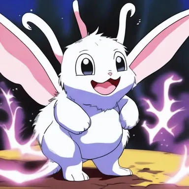 In the anime series, the magical creature communicated by emitting a soft gurgle-like sound.
