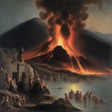 During the eruption of Mount Vesuvius in 79 AD, the boiling lava caused the water in nearby wells to gurgle violently.
