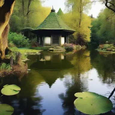 In the magical world of wizards and witches, the enchanted pond would gurgle whenever a visitor approached.