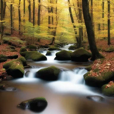 The author vividly described the sound of the hidden stream as it gurgled through the dense forest in the suspenseful novel.