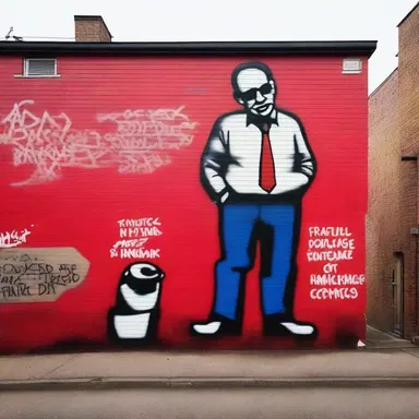 The graffiti artist irreverently painted a political statement on the side of the building, challenging societal norms.