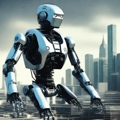 In the novel, the author irreverently explored a dystopian future where robots ruled over humans.
