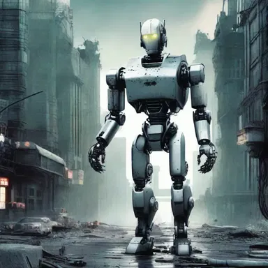 In the novel, the author irreverently explored a dystopian future where robots ruled over humans.