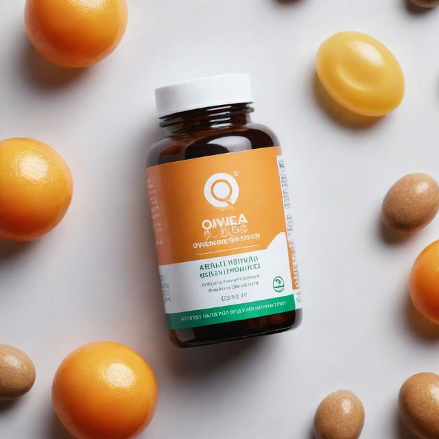 Design a visually compelling advertisement image featuring Omega 3-6-9 supplements, emphasizing their health benefits, with a modern and clean aesthetic.