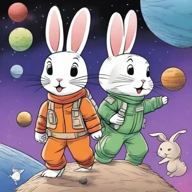The comic book series Bunny Rabbits in Space follows the adventures of a group of leporids who travel through the galaxy in their spaceship.