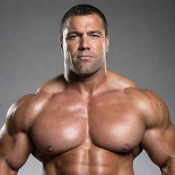 A large, muscular man with an intelligent expression on his face